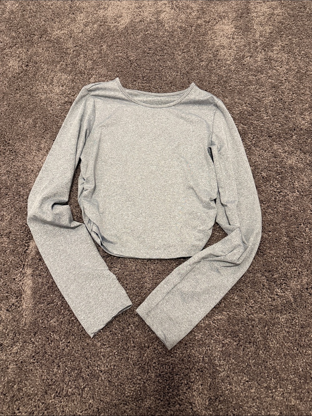 SHEIN Light Gray Long Sleeve Crewneck Top